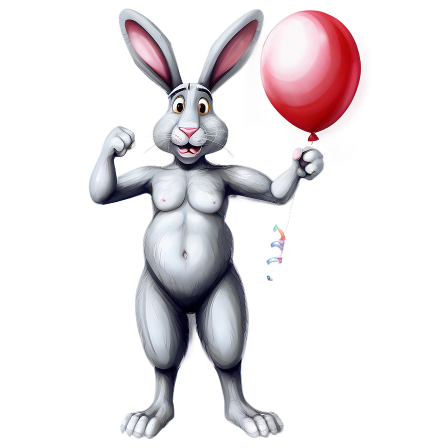 Rabbit With Balloon Png 05062024