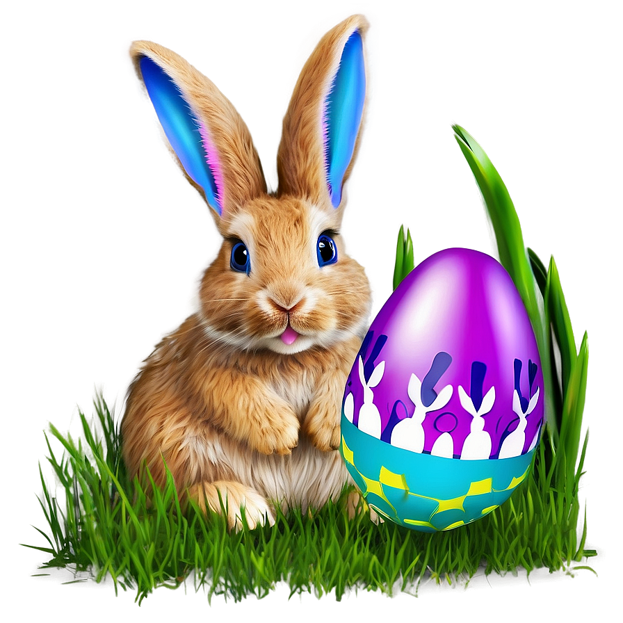 Rabbit With Easter Eggs Png Gbe