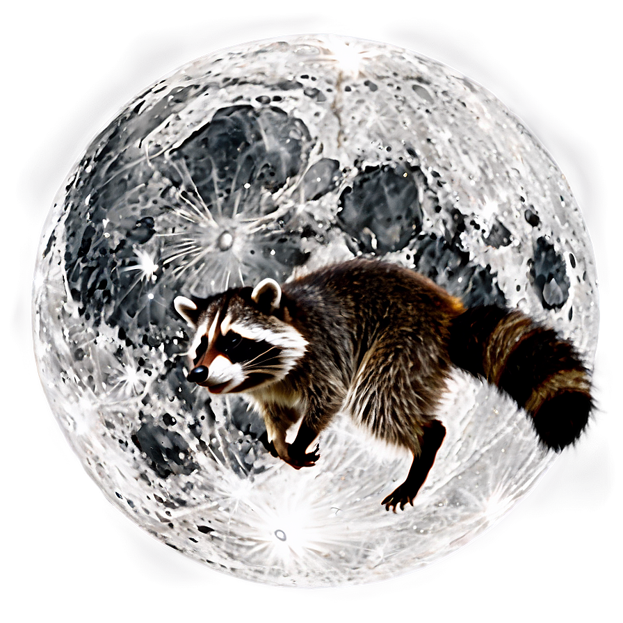 Raccoon And Moon Png Efd40