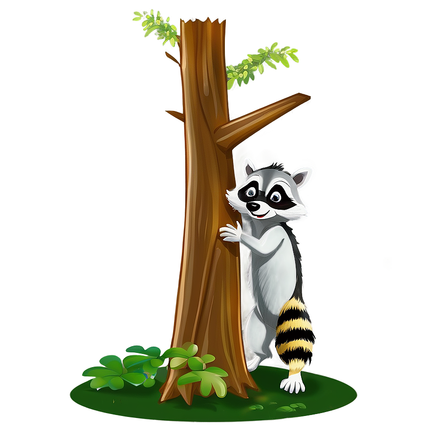 Raccoon Climbing Tree PNG 60 PNG image with a transparent background, free high-resolution download