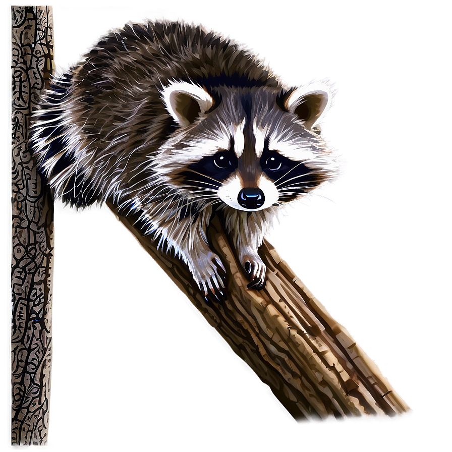 Raccoon Climbing Tree PNG fnu PNG image with a transparent background, free high-resolution download