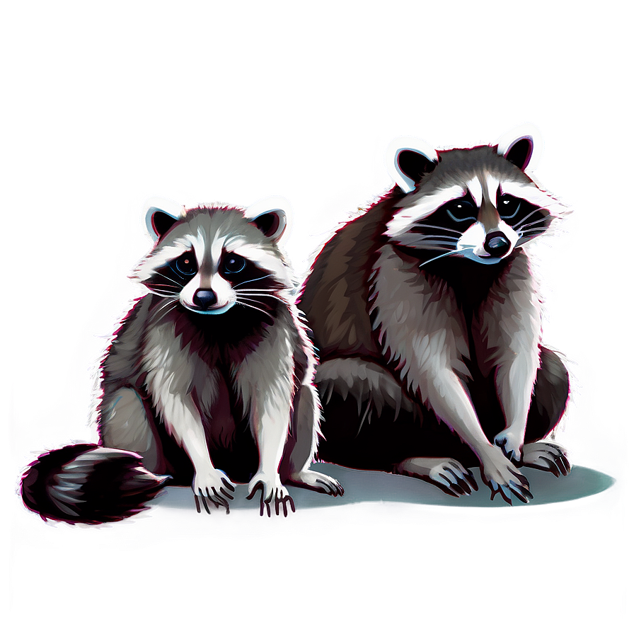 Raccoon Family Illustration PNG riv80 PNG with transparent background