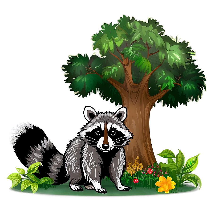 Raccoon in Forest Background PNG 62 PNG with transparent background