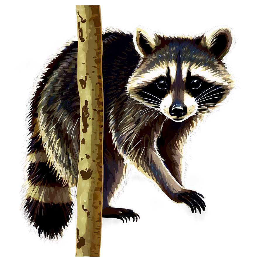 Raccoon in Forest Background PNG tew PNG with transparent background