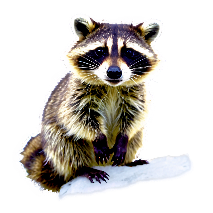 Raccoon in Snow PNG kbm11 PNG image with a transparent background, free high-resolution download