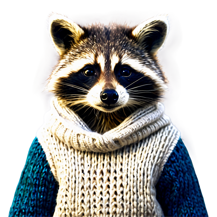 Raccoon In Sweater Png Fbm