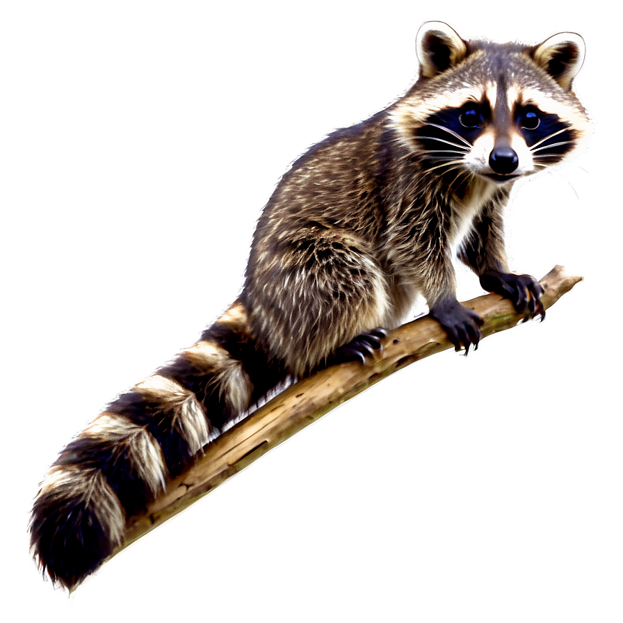 Raccoon on Branch PNG 37 PNG image with a transparent background, free high-resolution download