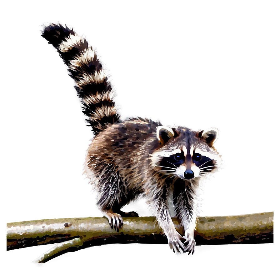 Raccoon On Branch Png Qda