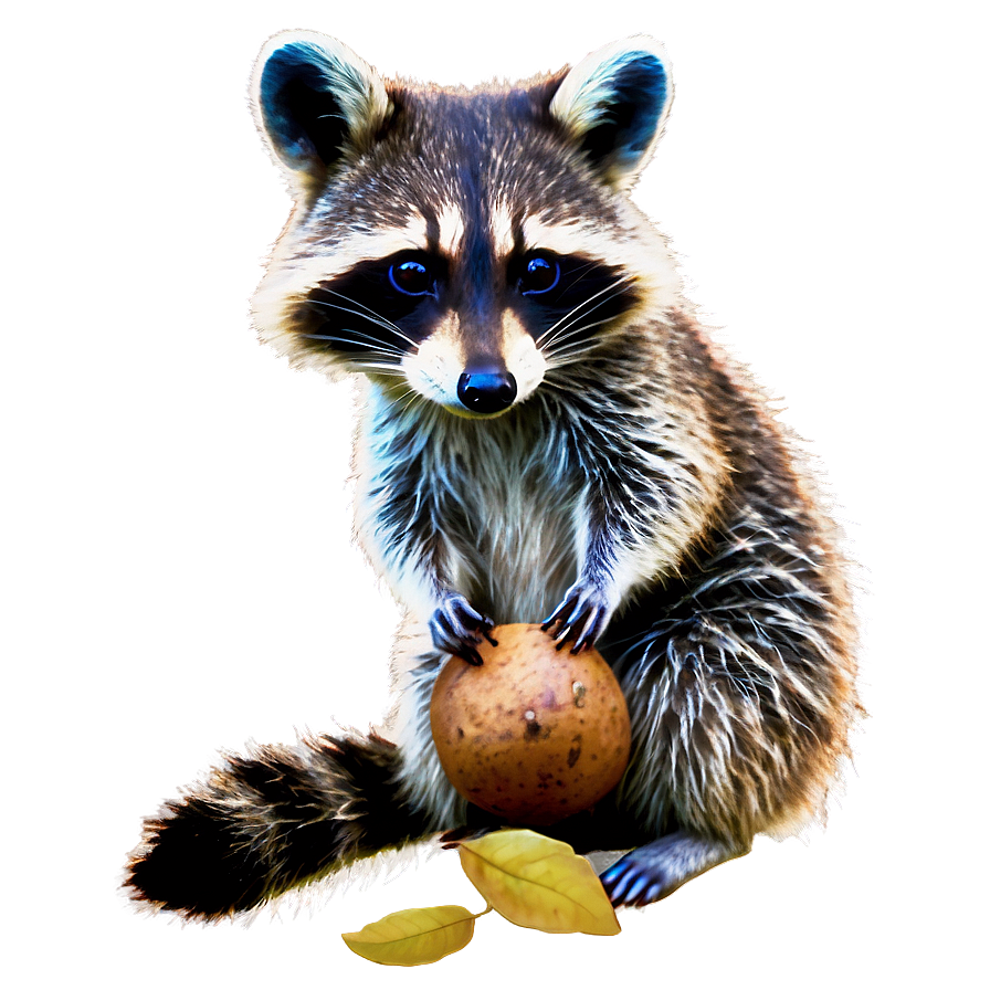 Raccoon with Acorn PNG 05242024 PNG with transparent background