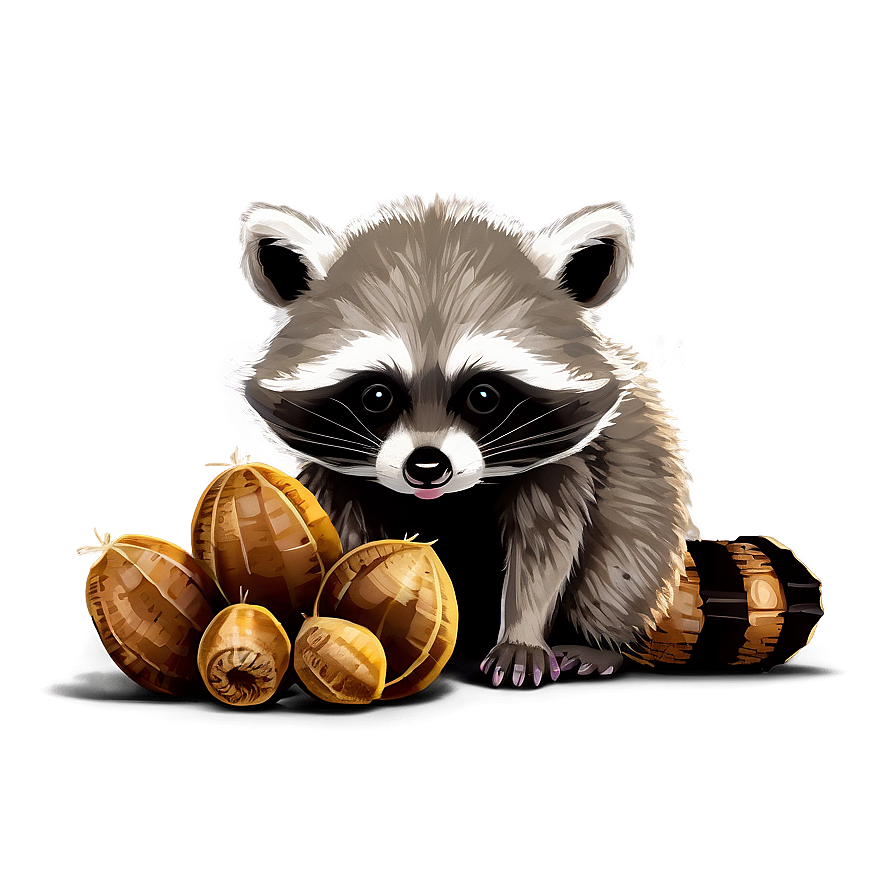 Raccoon with Acorn PNG 33 PNG with transparent background