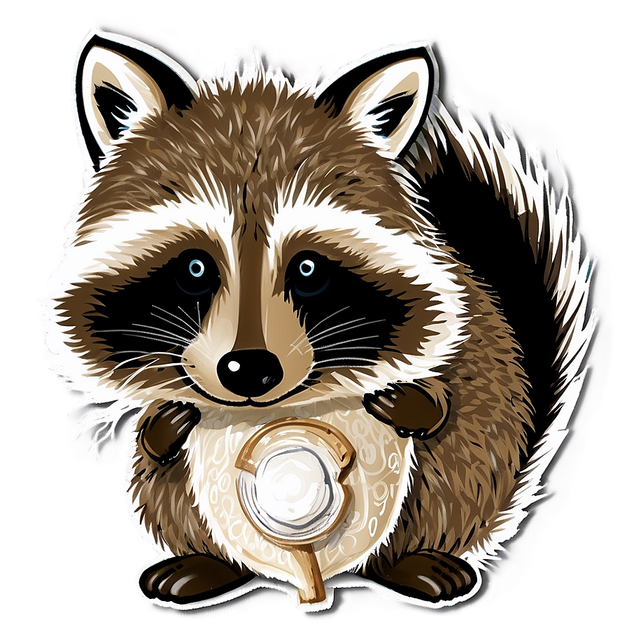 Raccoon with Acorn PNG ynd PNG with transparent background