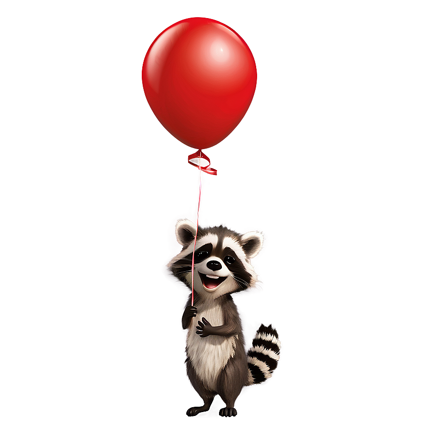 Raccoon With Balloon Png 05242024