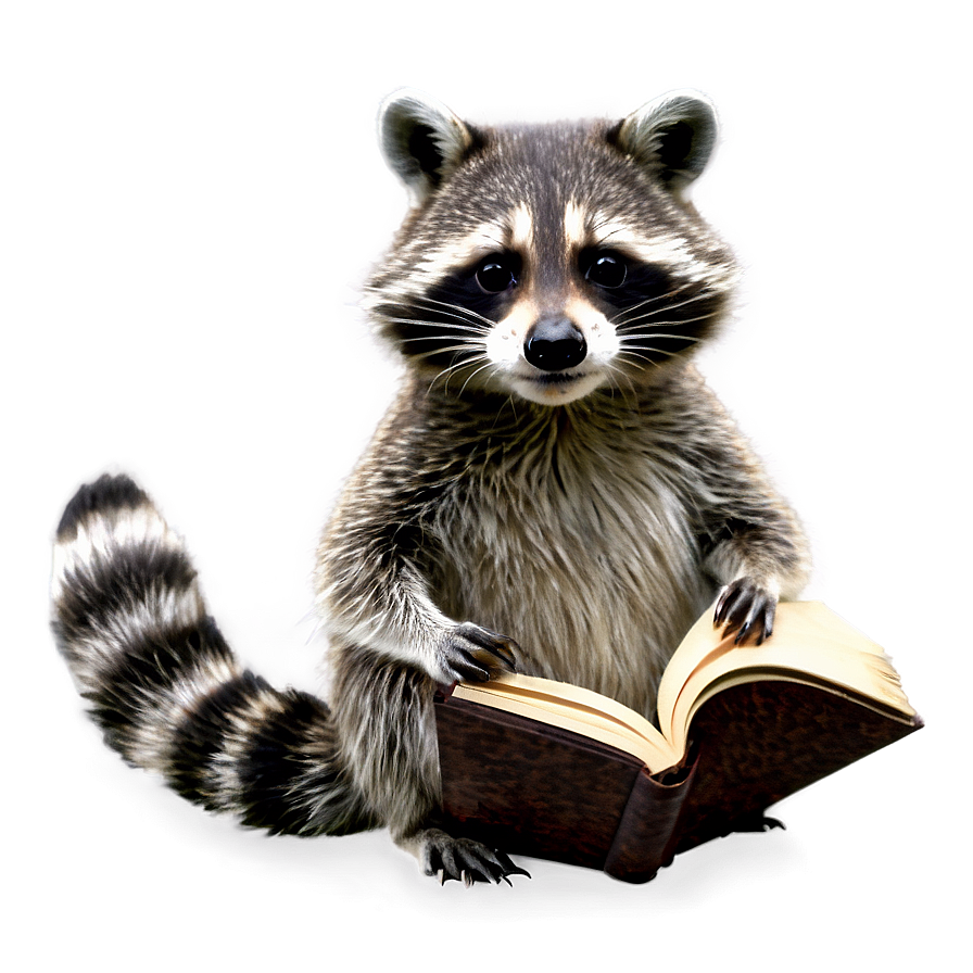 Raccoon With Book Png 05242024