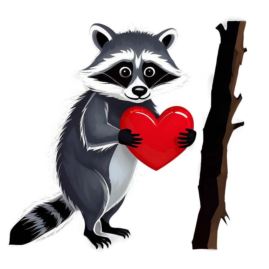 Raccoon With Heart Png 48