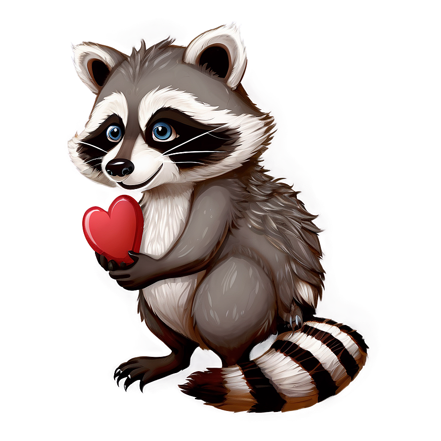 Raccoon With Heart Png Pht