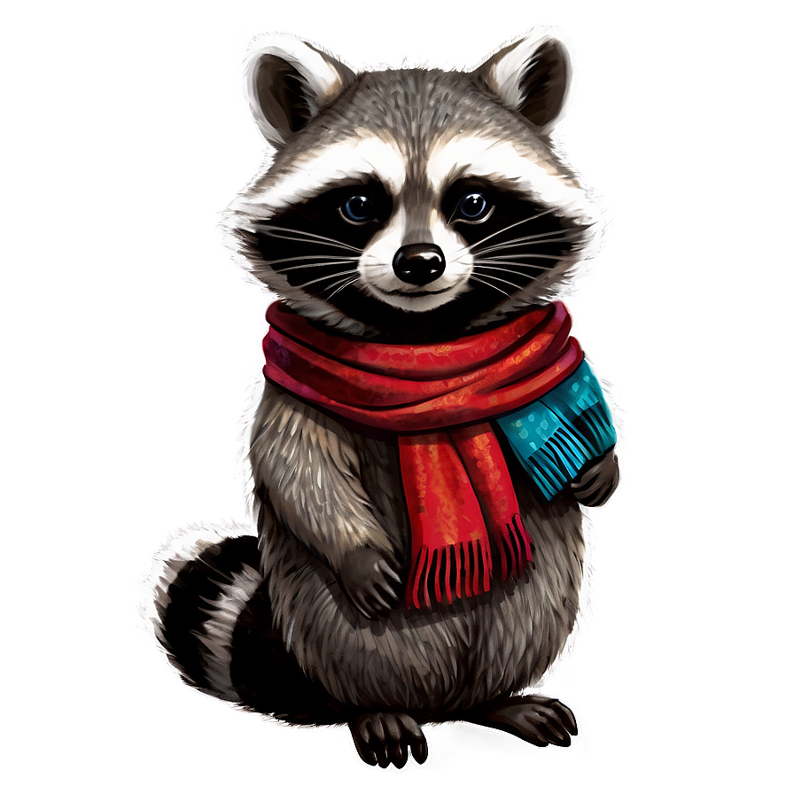 Raccoon With Scarf Png 05242024