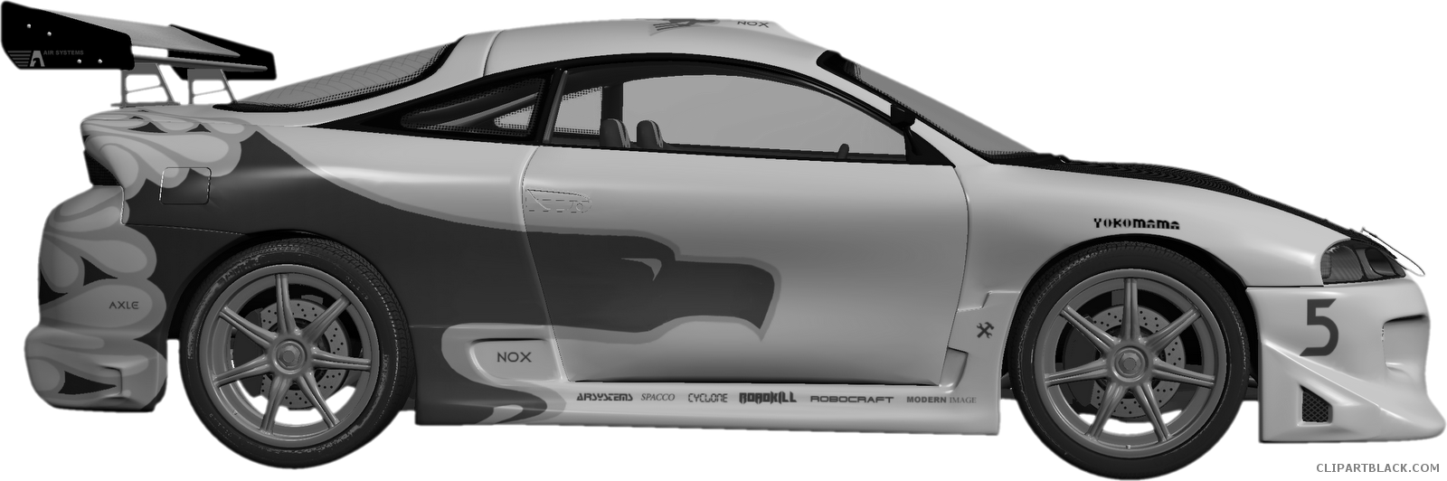 Race Car Side Profile Graphic