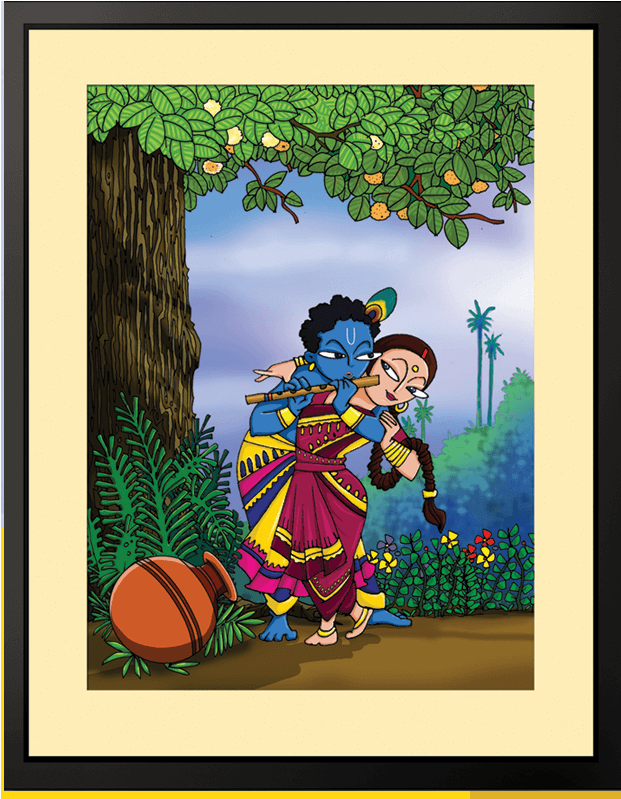 Radha Krishna Eternal Love Under Tree