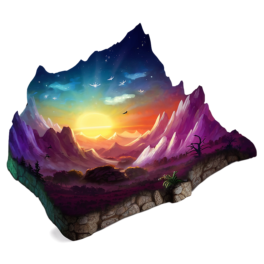 Radiant Fantasy Landscape PNG xsh96 PNG with transparent background