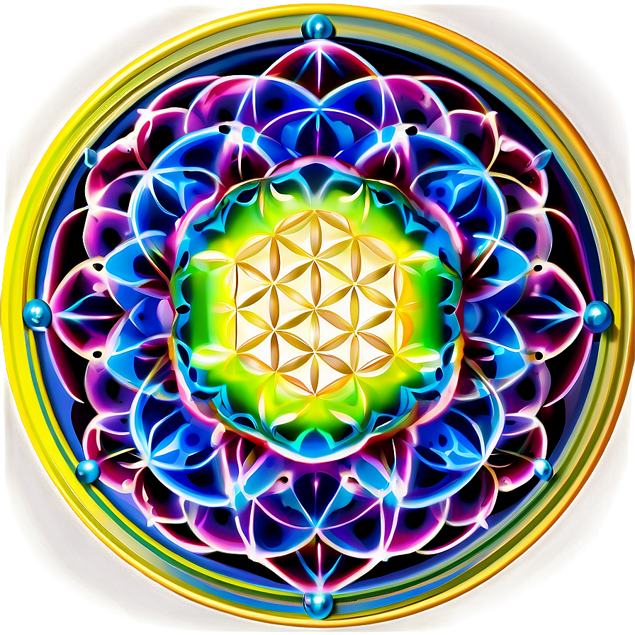 Radiant Flower Of Life Emblem Png Qui77