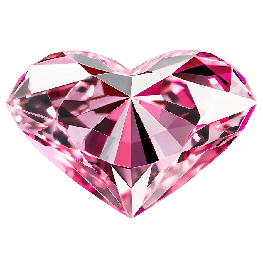 Radiant Pink Heart Diamond Clipart Png 06282024