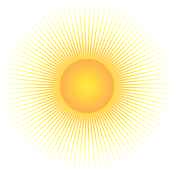 Radiant Sun Graphic PNG with transparent background