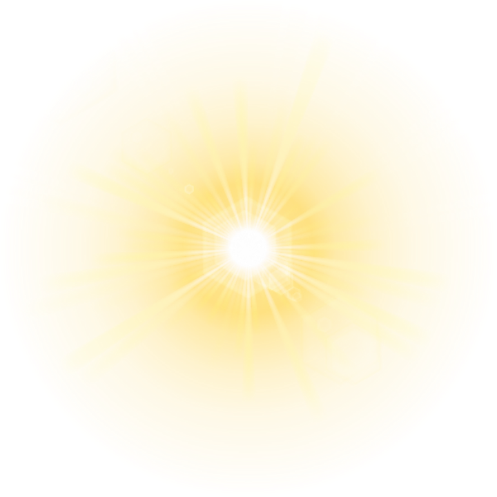 Radiant Sun Illustration PNG with transparent background