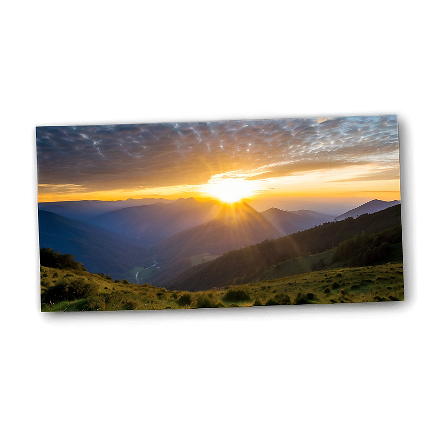 Radiant Sunrise Over Valley Png Jjt18