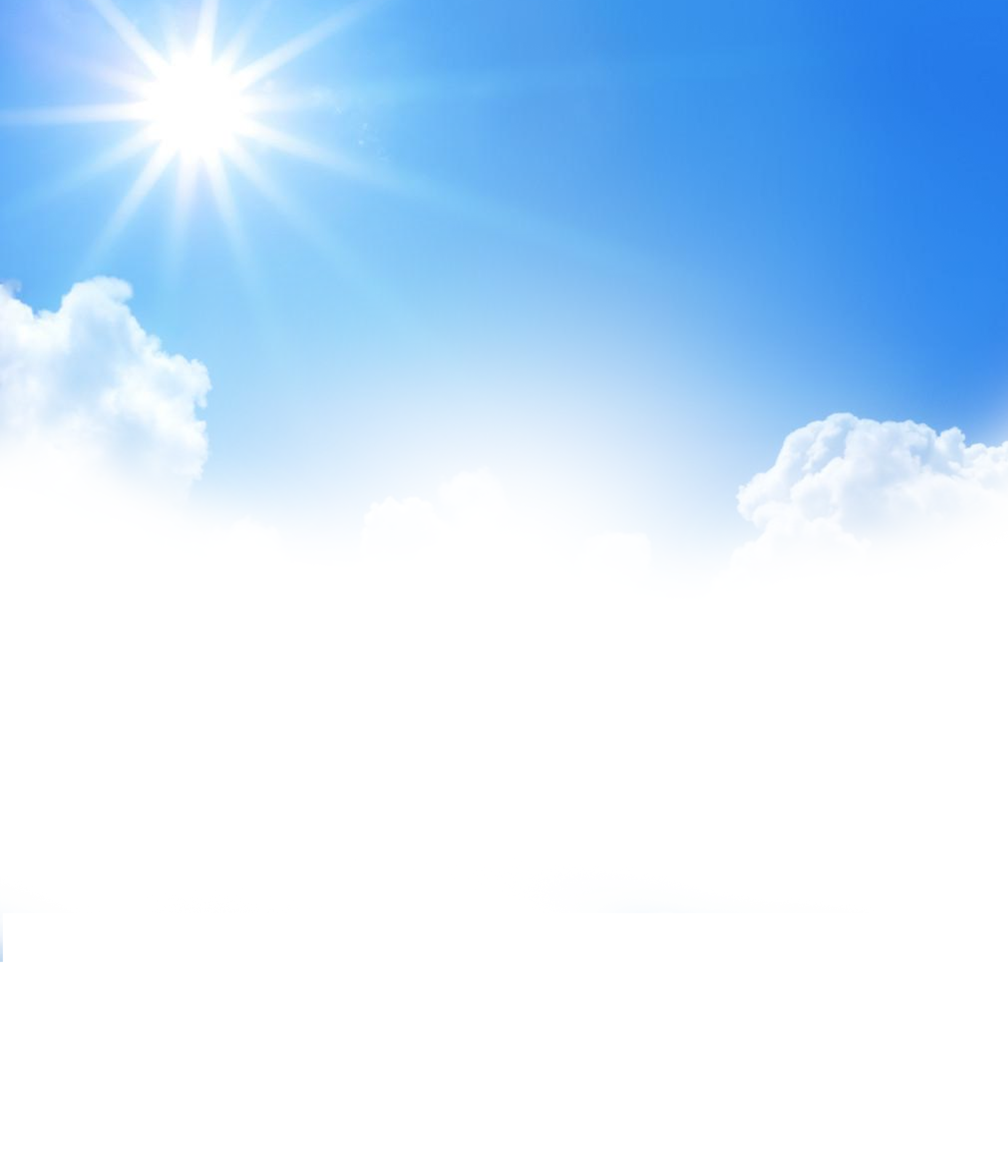 Radiant Sunshineand Clouds PNG with transparent background