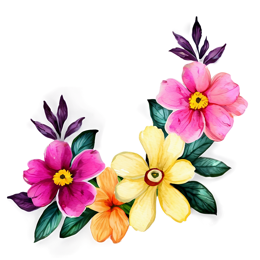 Radiant Watercolor Floral Png 90