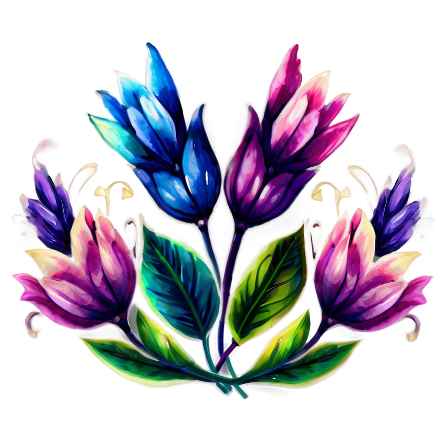 Radiant Watercolor Floral Png Sxh