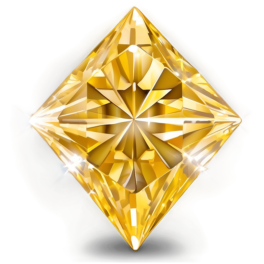 Radiant Yellow Diamond Illustration Png 51