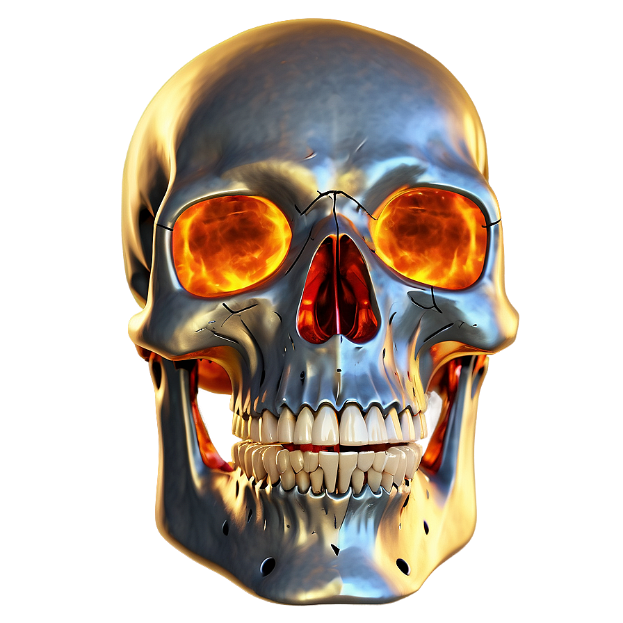 Radiating Heat Skull Png 06252024