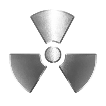 Radiation Symbol Icon Metallic Texture