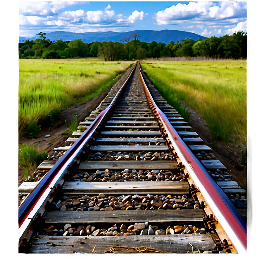 Railroad Tracks Through Countryside Png Osf36