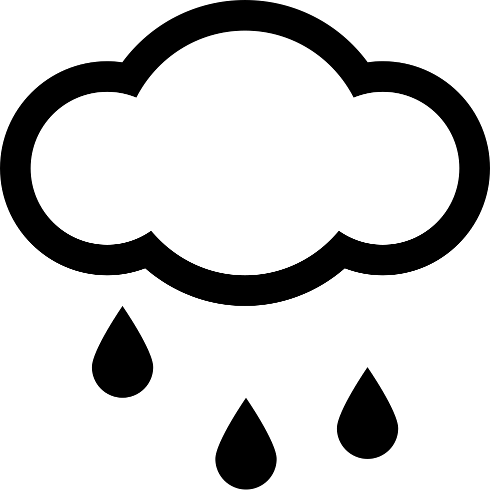 Rainy Weather Cloud - Cloud With Rain Clipart Black And White, HD Png Download PNG with transparent background