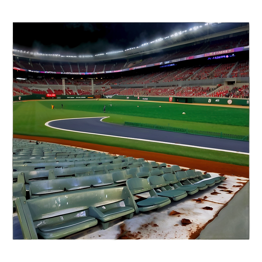 Rain Delay Baseball Stadium Scene Png Mad