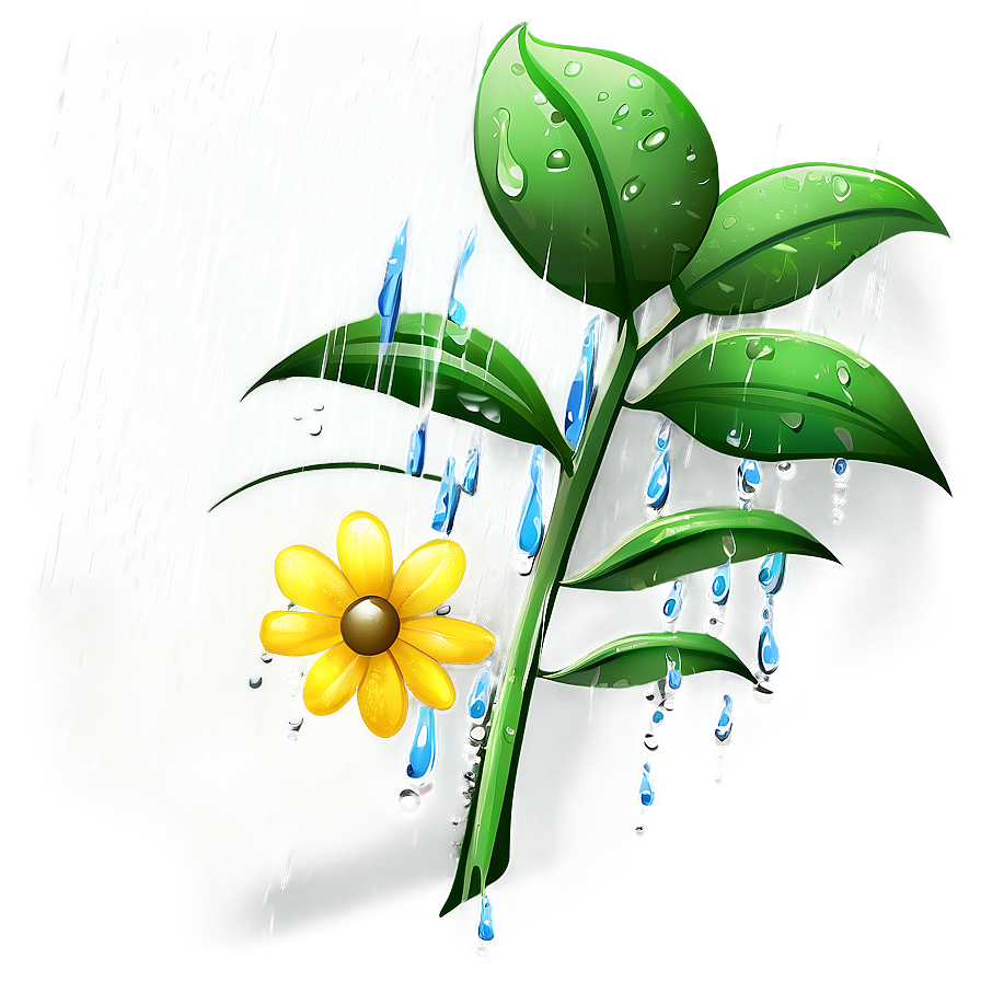 Rain On Flowers Png 05032024