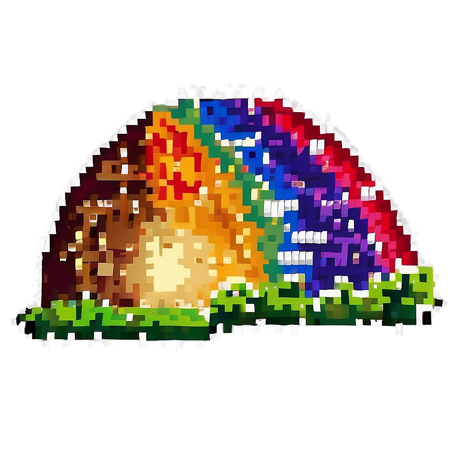 Rainbow 8-bit Pixel Art Png Wya85