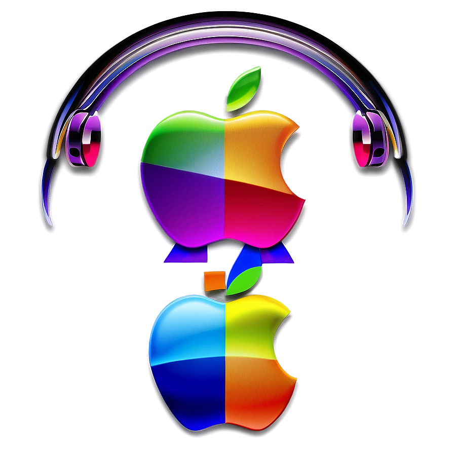 Rainbow Apple Music Logo Png 64