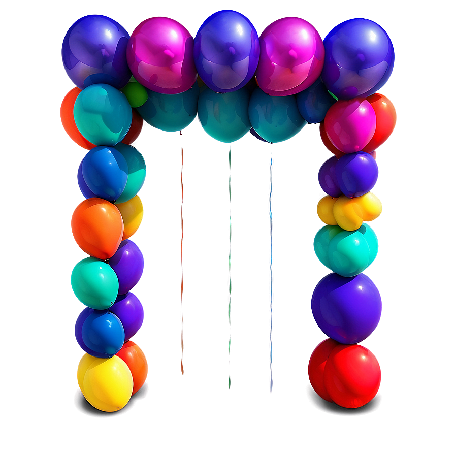 Rainbow Balloon Arch Setup PNG ifi31 PNG image with a transparent background, free high-resolution download