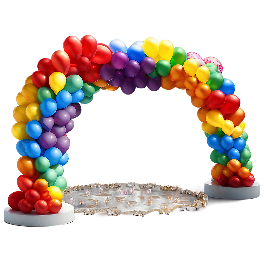 Rainbow Balloon Arch Setup Png Tvx34