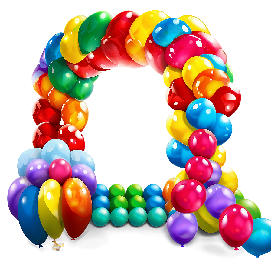 Rainbow Balloon Garland Setup Png 06282024