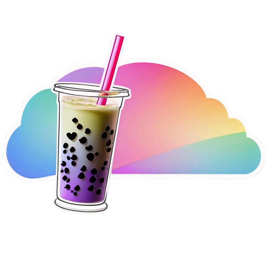 Rainbow Boba Tea Png Img94