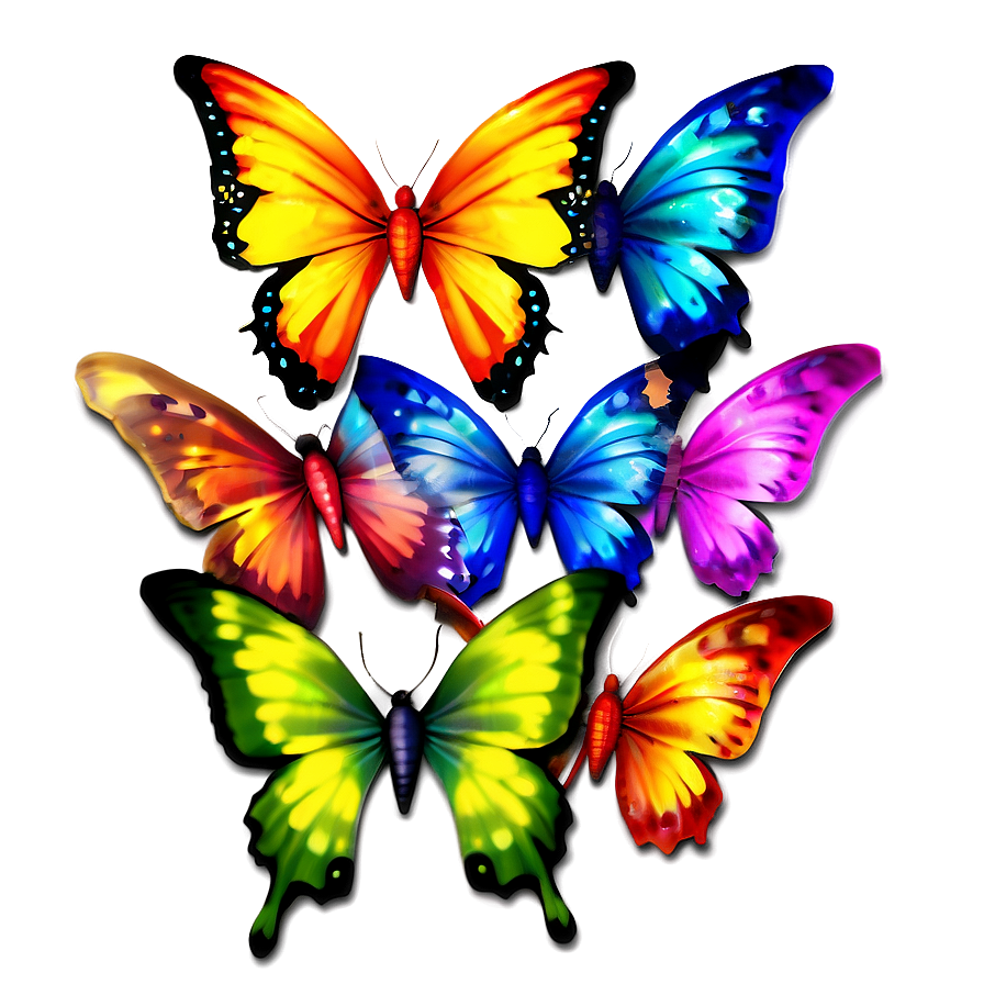 Rainbow Butterflies Png Rpd