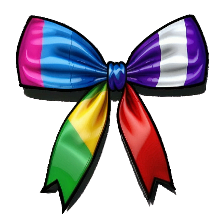 Rainbow Cheer Bow PNG 14 PNG image with a transparent background, free high-resolution download