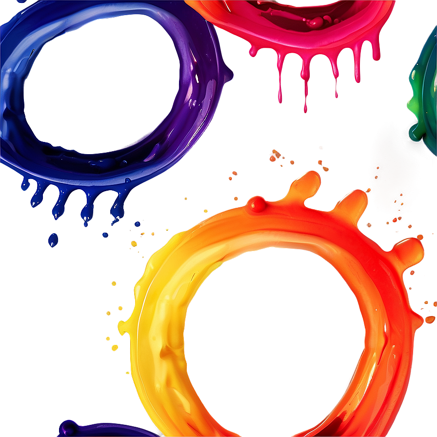 Rainbow Circle Ink Splash Png 06262024