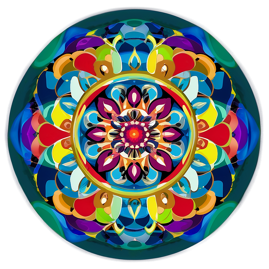 Rainbow Circle Mandala Design Png 92