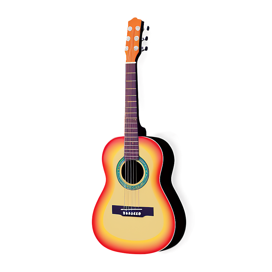 Rainbow Color Acoustic Guitar Png 06122024