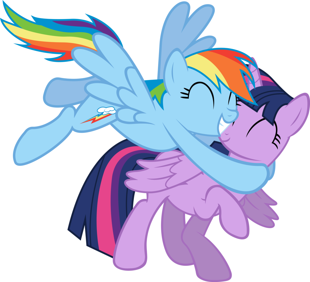 Rainbow Dash Twilight Sparkle Hug